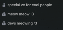 special vc for cool people meow meow devs meowing : 3