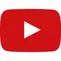 a red youtube icon with a white play button in the middle