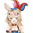 a girl with bunny ears is wearing a hat with feathers .