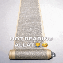 a book is rolled up with the words " not reading allat " on it