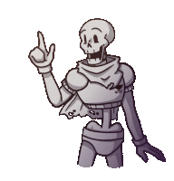 a drawing of a skeleton with a scarf around his neck giving a thumbs up