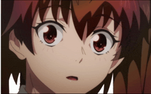 a close up of a girl 's face with the letter n visible in the corner