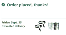 a screenshot of an order placed on friday september 23