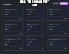 a screenshot of a game that says bro " im good at pvp bro "