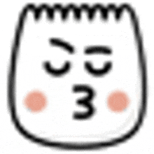 a cartoon drawing of a person 's face with a smiley face and the number 3 written on it .