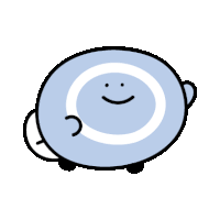 a cartoon drawing of a circle with a smile on it