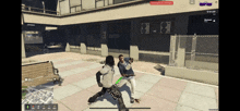 a screenshot of a video game shows two people fighting each other