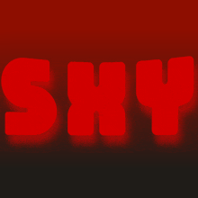 the word sky that is red on a dark background