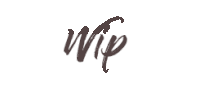 a handwritten logo for a company called wip .