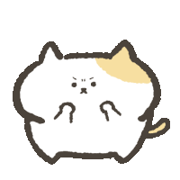 a drawing of a cat with an angry look on his face