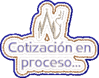 a blue and white sign that says cotizacion en proceso on it