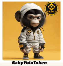 a picture of a baby chimpanzee with the words baby yolotoken below it