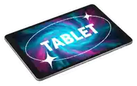 a tablet with the word tablet written on the screen