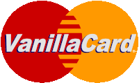 a vanilla card logo that is red and yellow