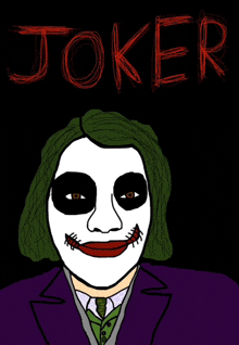 a drawing of the joker with the word joker written above him