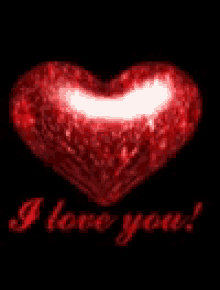 a red heart with the words `` i love you '' written below it