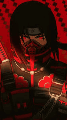 itachi uchiha from naruto is wearing a ninja mask and holding a sword .