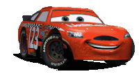 a red lightyear race car with the number 123 on the side