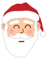 a cartoon drawing of santa claus ' face with a heart behind it