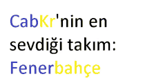 a blue and yellow text that says cabkr 'nin en sevdigi takim : fenerbahce