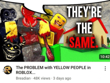 the problem with yellow people in roblox is shown