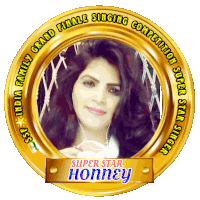 a picture of a woman in a gold circle that says super star honey