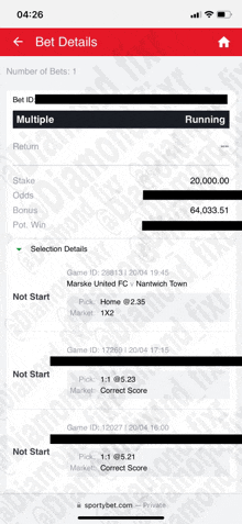 a screenshot of the bet details page of a sports betting website