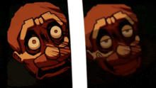 a cartoon of a man with his mouth open and a cartoon of a man with his eyes closed