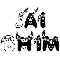 a black and white drawing of the word jai shim