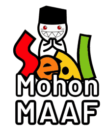 a logo that says mohon maaf with a man on it