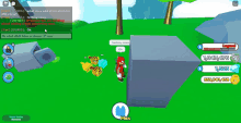 a screenshot of a video game shows a person standing next to a block