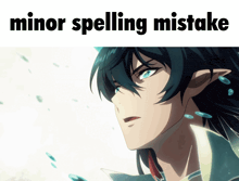 a picture of a boy with the words minor spelling mistake written above it