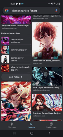 a screenshot of a google search for demon tanjiro