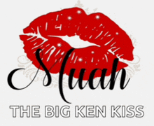 a logo for the big ken kiss with a red lip