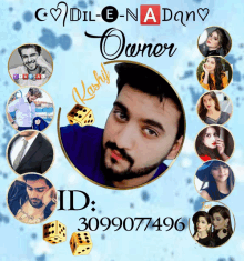 a poster for dil-e-na dan shows a man with a beard and the id 309907496