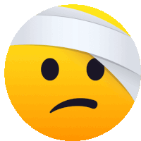 a smiley face with a bandage on its head