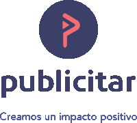 a logo for a company called publicitar that says creamos un impacto positivo on the bottom