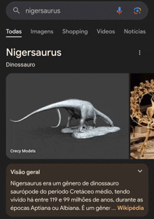 a google search for nigersaurus shows a picture of a dinosaur