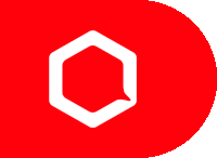 a red circle with a white hexagon in the center