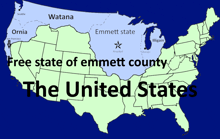 a map showing the free state of emmett county