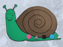 a snail with circles and triangles on its back