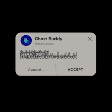 a ghost buddy notification with ghosts behind it