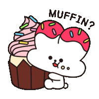 a cartoon illustration of a muffin with sprinkles