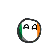 a drawing of an irish ball with a sad face on it