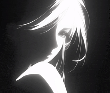 a black and white drawing of a woman 's face and neck