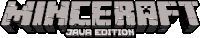 a logo for minecraft java edition is shown on a white background