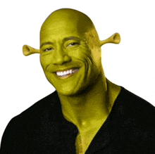 a man with shrek makeup on his face