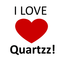 a poster that says i love quartzz with a heart