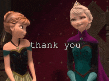 anna and elsa from frozen standing next to each other
