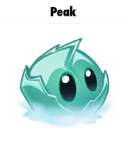 a picture of a cartoon character with the word peak below it